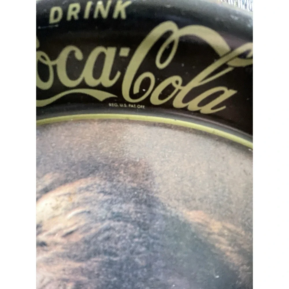 Coca-Cola Vintage Lot of 3 Metal Serving Trays Black Flapper Girl Graphics